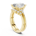 Radiant Diamond Cluster Engagement Ring with Split Shank
