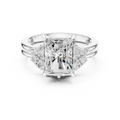Radiant Diamond Cluster Engagement Ring with Split Shank