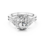 Radiant Diamond Cluster Engagement Ring with Split Shank