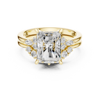 Radiant Diamond Cluster Engagement Ring with Split Shank