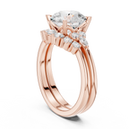 Round Diamond Cluster Engagement Ring with Split Shank