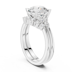 Round Diamond Cluster Engagement Ring with Split Shank