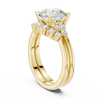 Round Diamond Cluster Engagement Ring with Split Shank