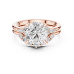Round Diamond Cluster Engagement Ring with Split Shank