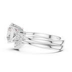 Round Diamond Cluster Engagement Ring with Split Shank