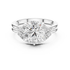 Round Diamond Cluster Engagement Ring with Split Shank