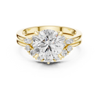 Round Diamond Cluster Engagement Ring with Split Shank
