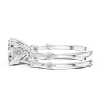 Vintage Cushion Cut Diamond Double Band Engagement Ring