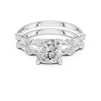 Vintage Cushion Cut Diamond Double Band Engagement Ring