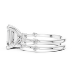 Emerald Cut Diamond Double Band Engagement Ring