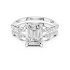 Emerald Cut Diamond Double Band Engagement Ring