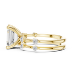 Emerald Cut Diamond Double Band Engagement Ring