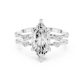 Marquise Cut Diamond Double Band Engagement Ring