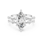 Marquise Cut Diamond Double Band Engagement Ring