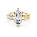 Marquise Cut Diamond Double Band Engagement Ring