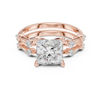 Princess Cut Diamond Double Band Engagement Ring
