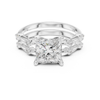 Princess Cut Diamond Double Band Engagement Ring