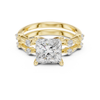 Princess Cut Diamond Double Band Engagement Ring