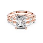 Radiant Cut Diamond Double Band Engagement Ring
