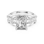 Radiant Cut Diamond Double Band Engagement Ring