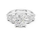 Round Brilliant Diamond Double Band Engagement Ring