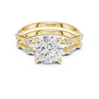 Round Brilliant Diamond Double Band Engagement Ring