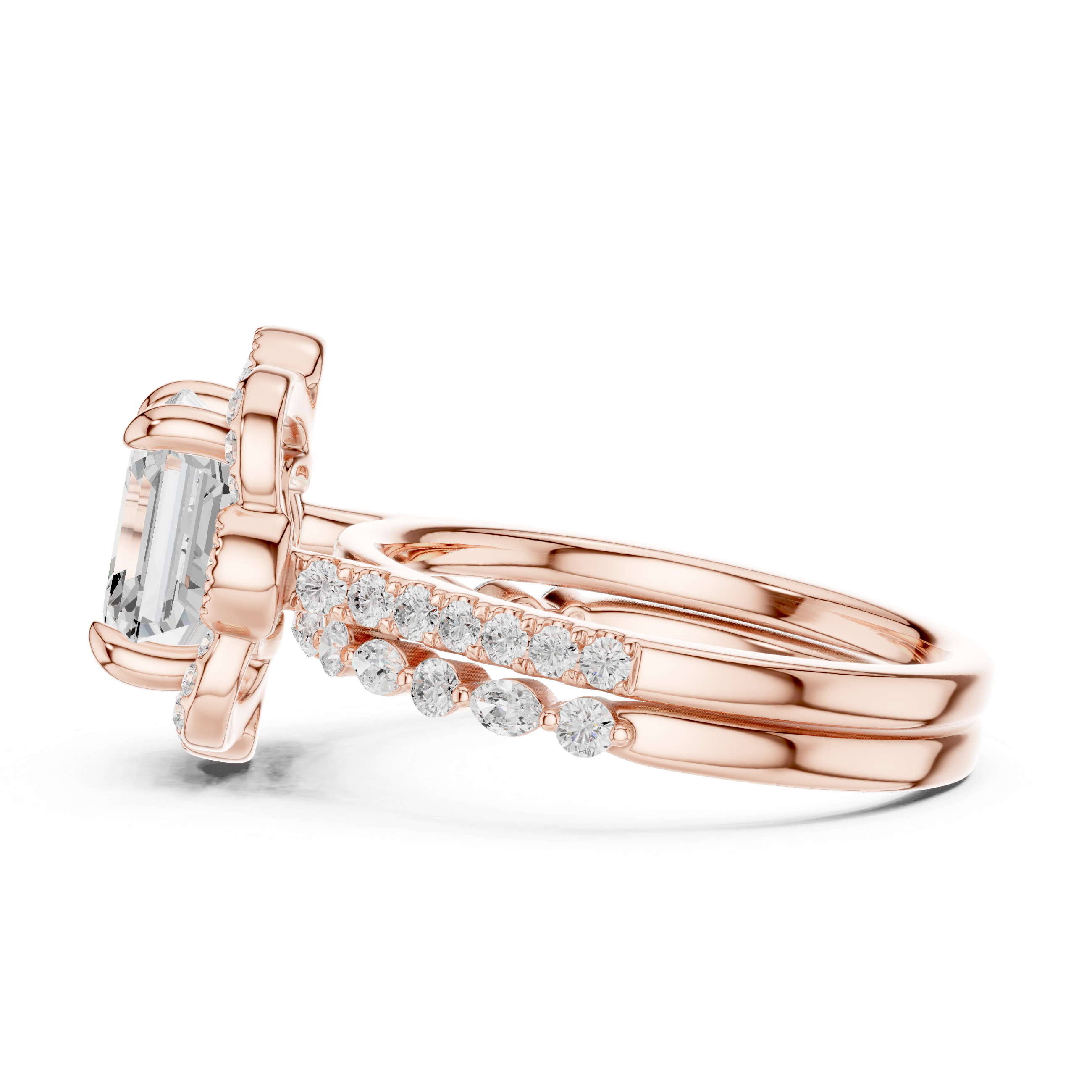 3.56 CT Asscher Cut Floral Halo Diamond Engagement Ring