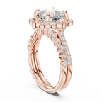 3.56 CT Cushion Cut Floral Halo Diamond Engagement Ring