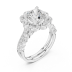 3.56 CT Cushion Cut Floral Halo Diamond Engagement Ring