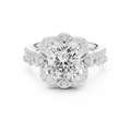 3.56 CT Cushion Cut Floral Halo Diamond Engagement Ring