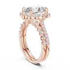 3.58 CT Oval Cut Floral Halo Diamond Engagement Ring