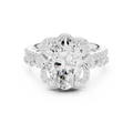 3.58 CT Oval Cut Floral Halo Diamond Engagement Ring
