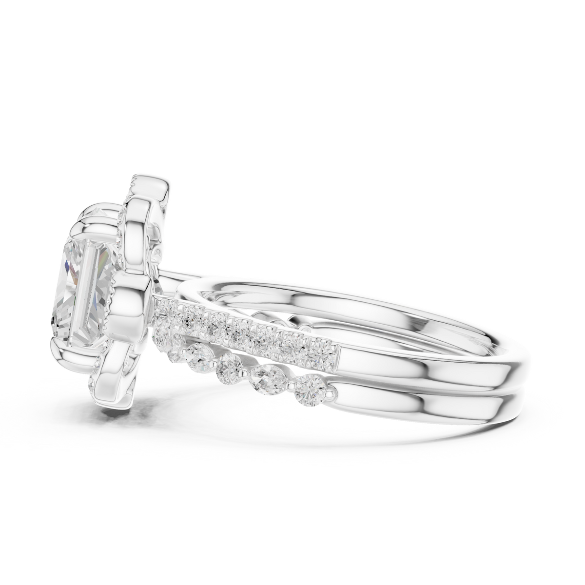 Princess Cut Floral Halo Diamond Engagement Ring – view 4 of 12, lab grown diamond ring | Jewelix Atelier