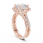 3.56 CT Round Diamond Floral Halo Engagement Ring