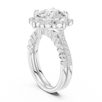3.56 CT Round Diamond Floral Halo Engagement Ring