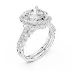 3.56 CT Round Diamond Floral Halo Engagement Ring