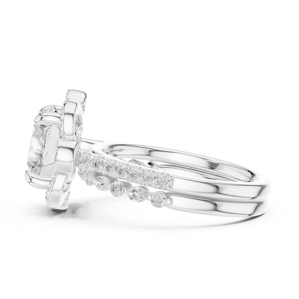3.56 CT Round Diamond Floral Halo Engagement Ring