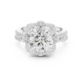 3.56 CT Round Diamond Floral Halo Engagement Ring