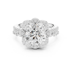 3.56 CT Round Diamond Floral Halo Engagement Ring
