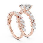 Emerald Cut Multi-Row Marquise Diamond Statement Ring