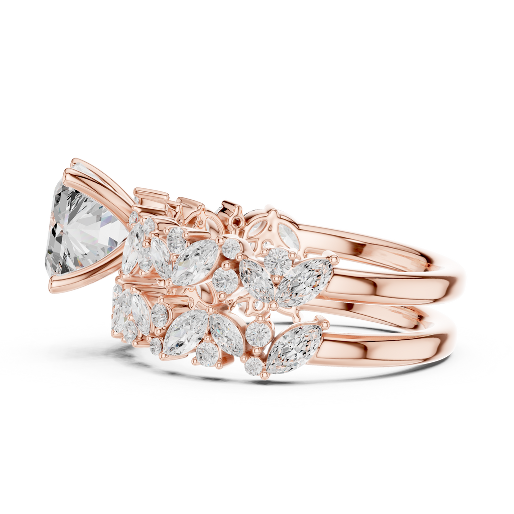 Emerald Cut Multi-Row Marquise Diamond Statement Ring