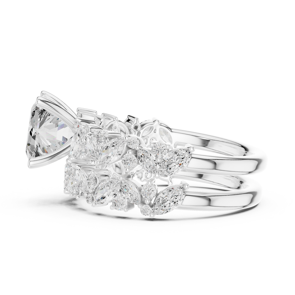 Emerald Cut Multi-Row Marquise Diamond Statement Ring