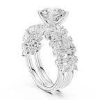 Cushion Cut Multi-Row Marquise Diamond Statement Ring