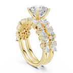 Cushion Cut Multi-Row Marquise Diamond Statement Ring
