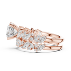 Cushion Cut Multi-Row Marquise Diamond Statement Ring