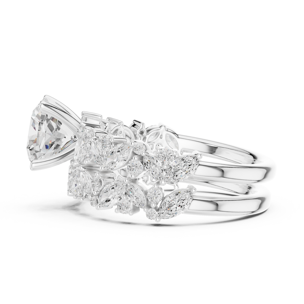 Cushion Cut Multi-Row Marquise Diamond Statement Ring