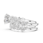 Cushion Cut Multi-Row Marquise Diamond Statement Ring