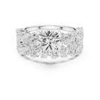 Cushion Cut Multi-Row Marquise Diamond Statement Ring