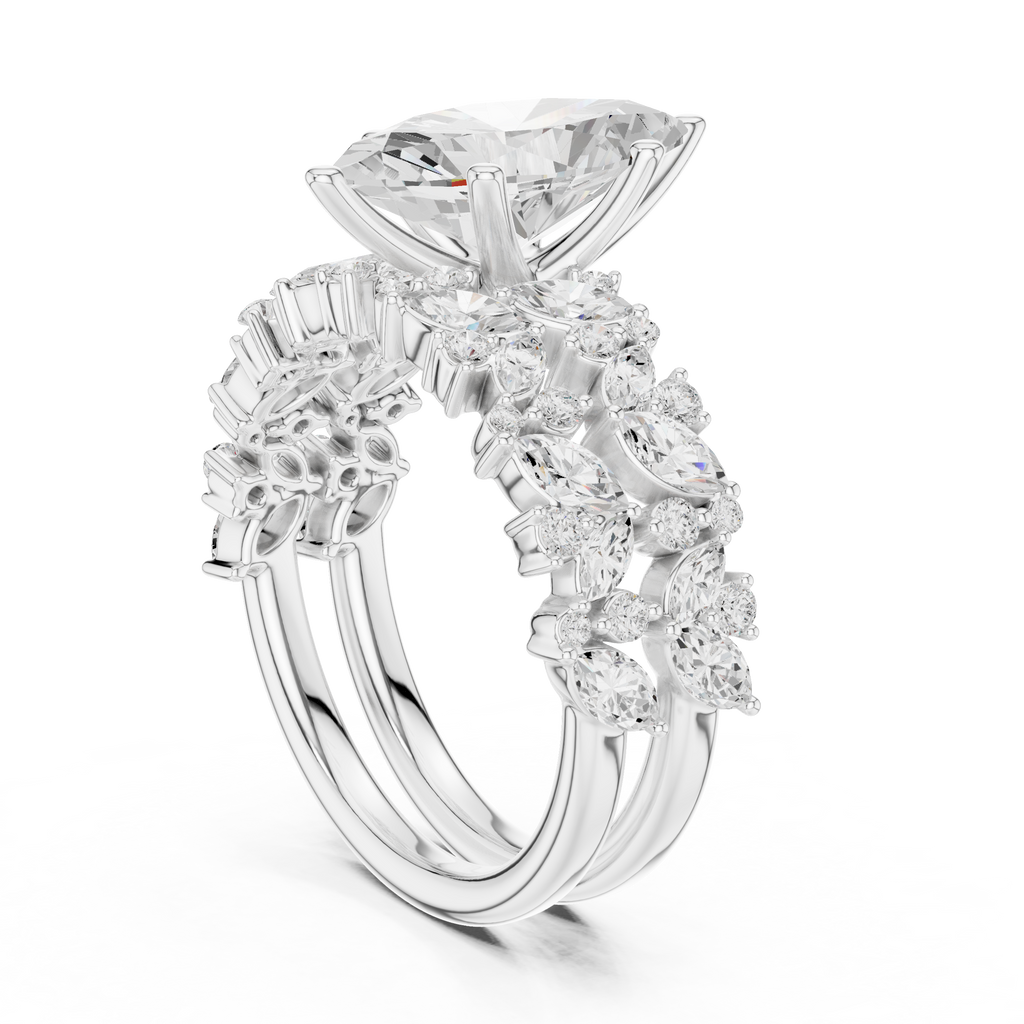 Marquise Cut Multi-Row Diamond Statement Ring