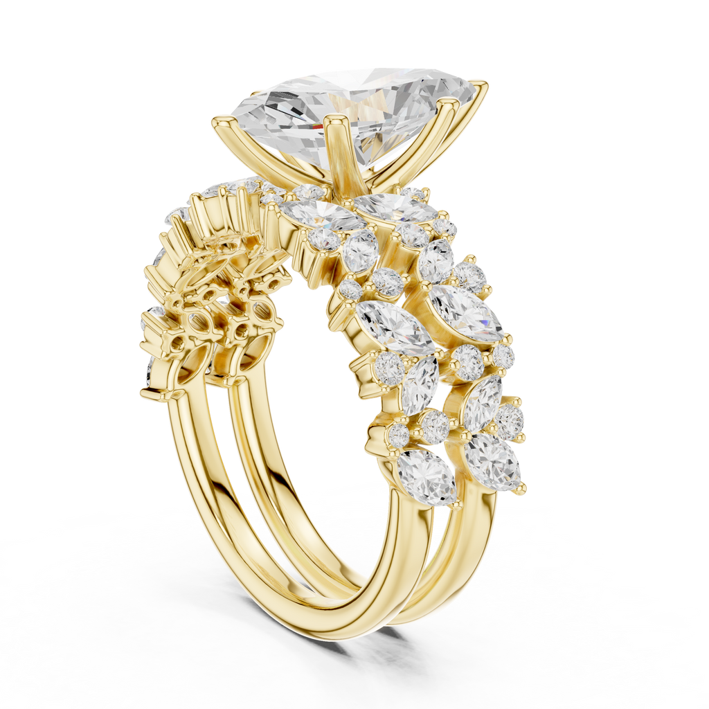 Marquise Cut Multi-Row Diamond Statement Ring